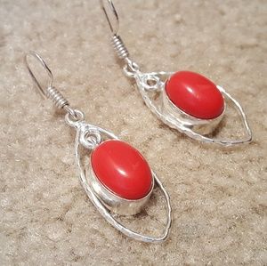 Sterling Silver Earrings with Carnelian